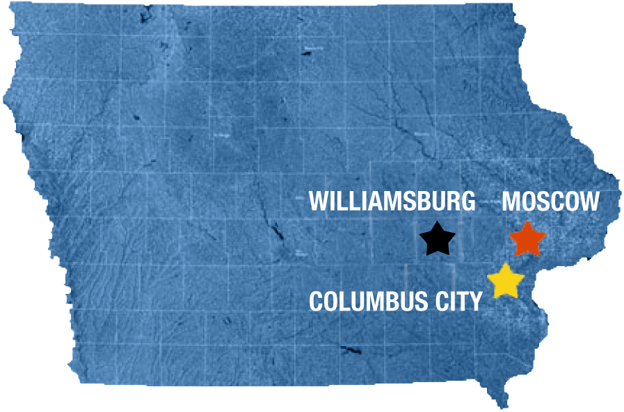3 Locations in Iowa