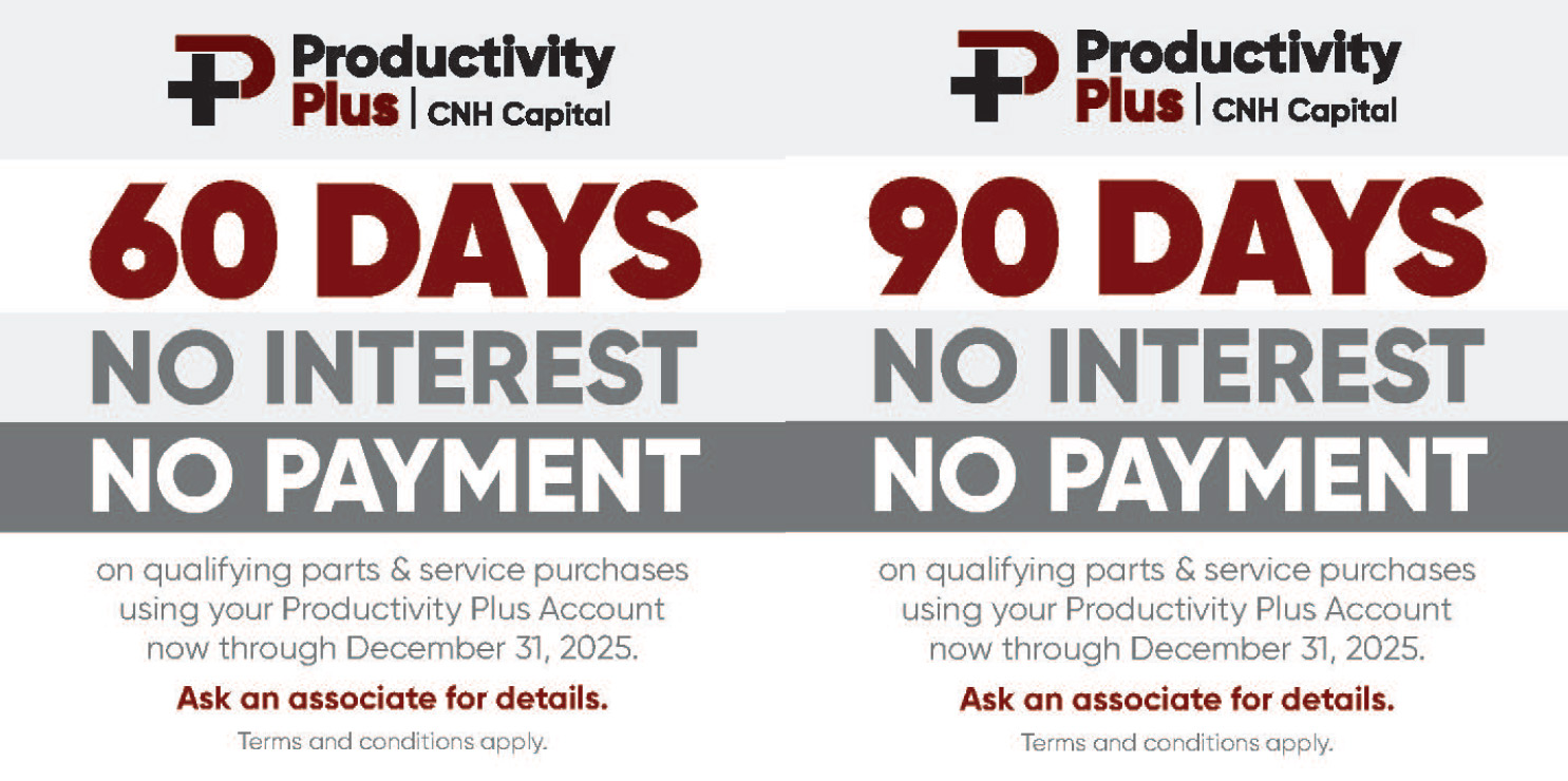 60 or 90 Days No Interest No Payment Productivity Plus Deals