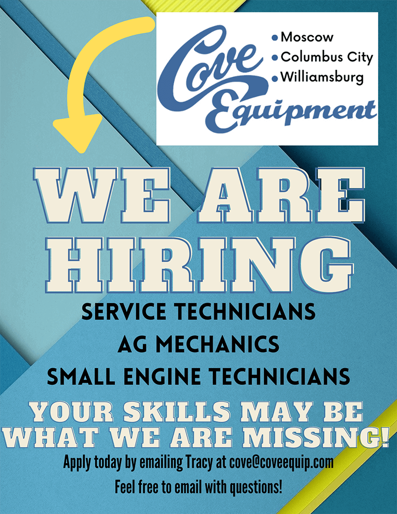 Career Opportunities Cove Equipment New Holland Moscow, IA